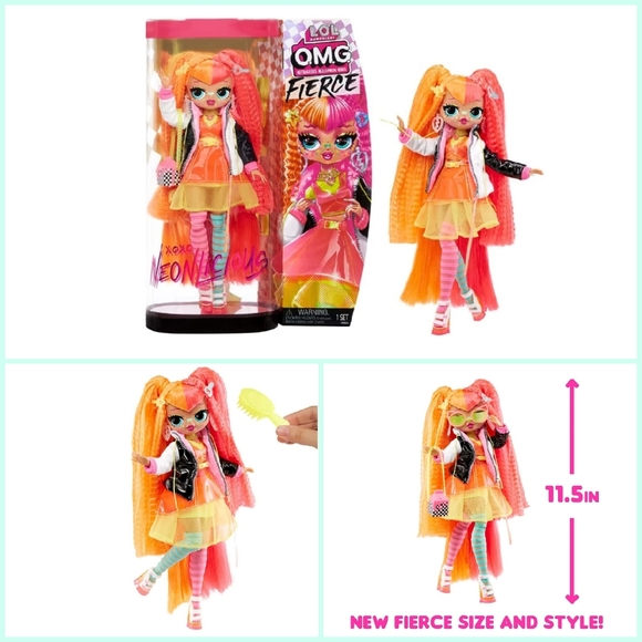 Pack 4 (four) LOL Surprise OMG Fierce Lady Diva Royal Bee Swag Neonlicious - Picture 8 of 8